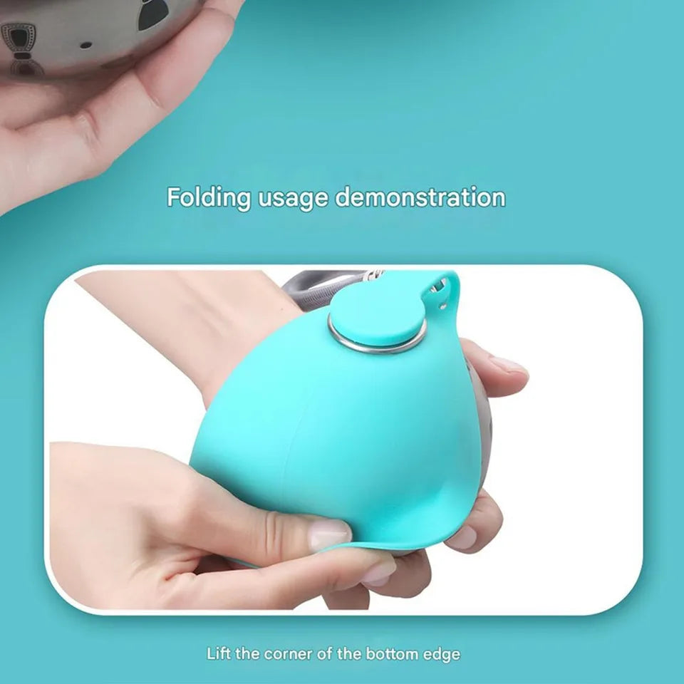 Stainless Steel 2 in 1 Dog & Cat Water Bottle